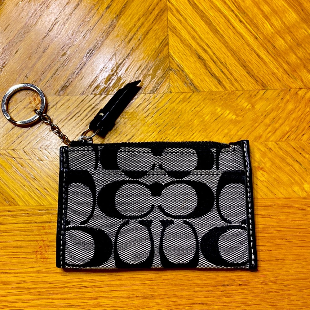 Coach skinny ID wallet with key ring